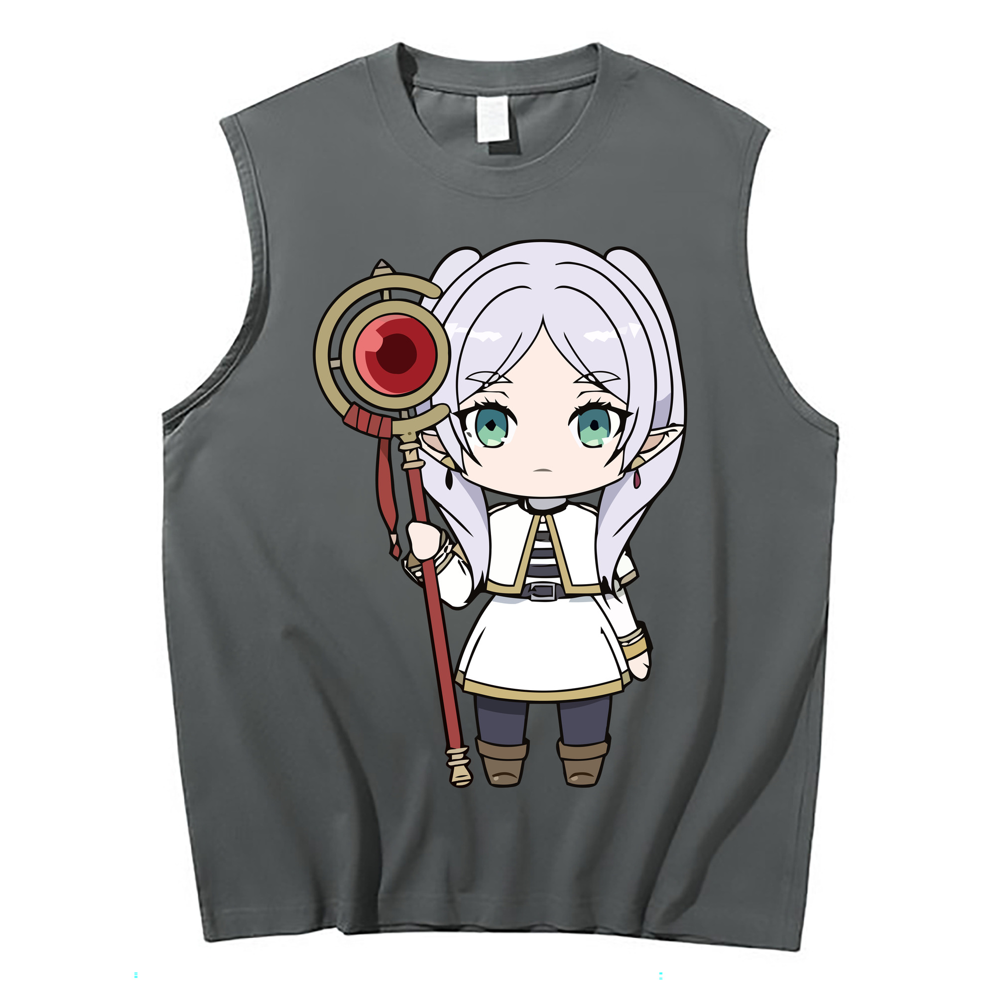 （画像用） 葬送のフリーレン Frieren コットン100％タンクトップ（フロントプリント）